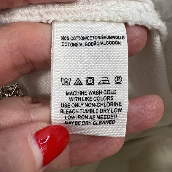 We The Free People Sz 25 Zip It Up Mini Denim Skirt White Distressed Frayed Hem - Picture 8 of 16